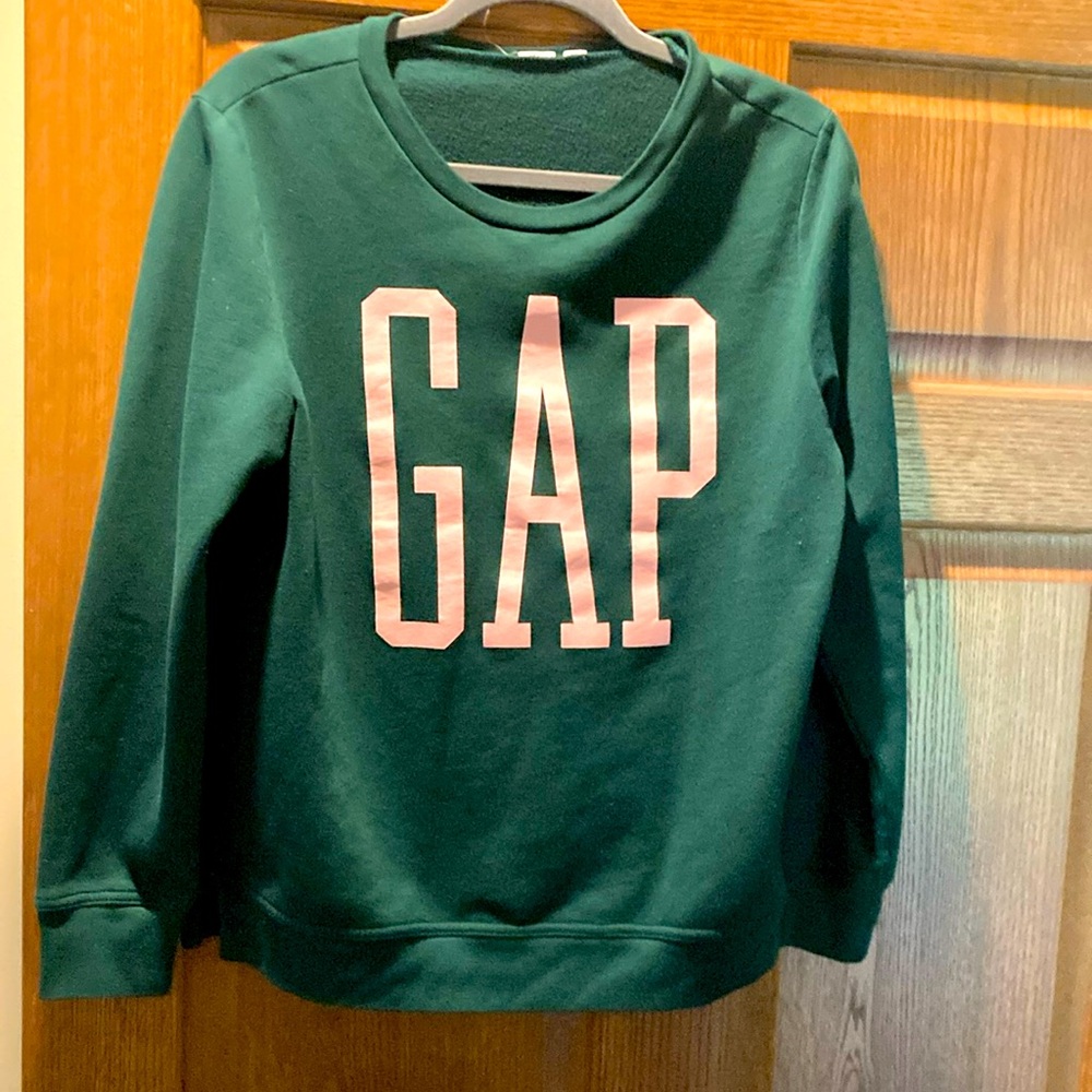GAP Green and Pink Logo Sweatshirt - M